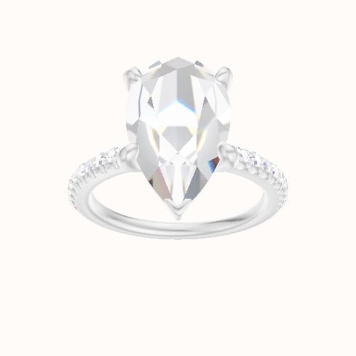 illusion Pave Engagement Ring With Low Set Four Prong Head