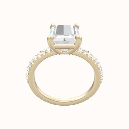 illusion Pave Engagement Ring With Low Set Four Prong Head