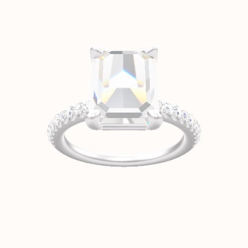 illusion Pave Engagement Ring With Low Set Four Prong Head