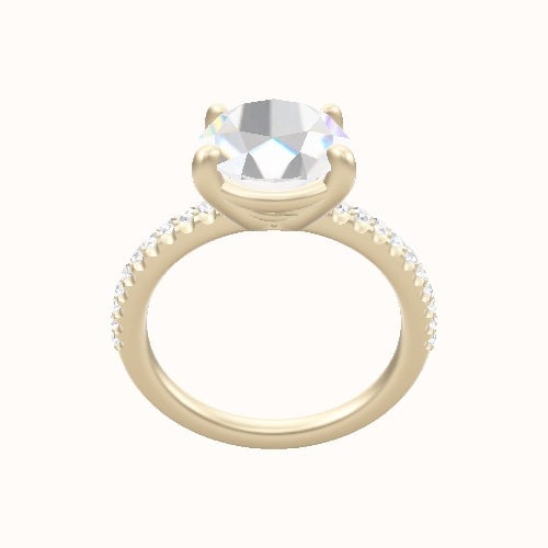 illusion Pave Engagement Ring With Low Set Four Prong Head