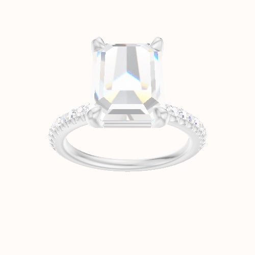 illusion Pave Engagement Ring With Low Set Four Prong Head