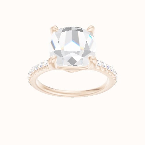 illusion Pave Engagement Ring With Low Set Four Prong Head