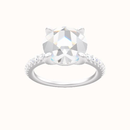illusion Pave Engagement Ring With Low Set Four Prong Head