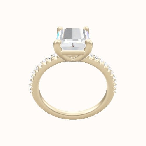 illusion Pave Engagement Ring With Low Set Four Prong Head
