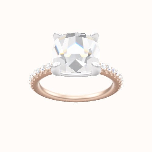 illusion Pave Engagement Ring With Low Set Four Prong Head
