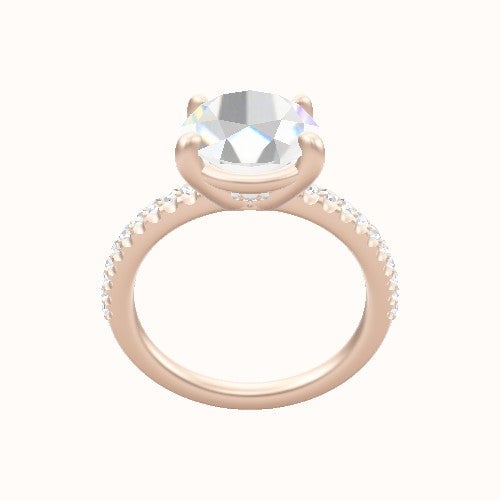 illusion Pave Engagement Ring With Low Set Four Prong Head