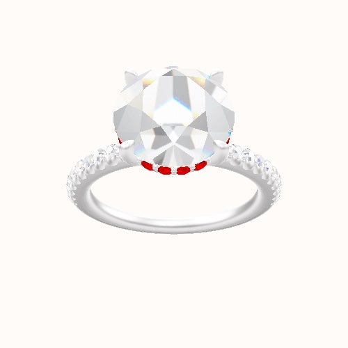 illusion Pave Engagement Ring With Low Set Pave  Hidden Halo Head