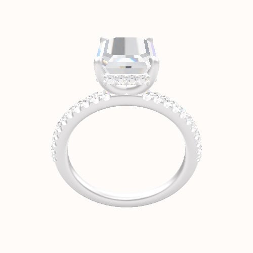 illusion Pave Engagement Ring With Low Set Pave  Hidden Halo Head