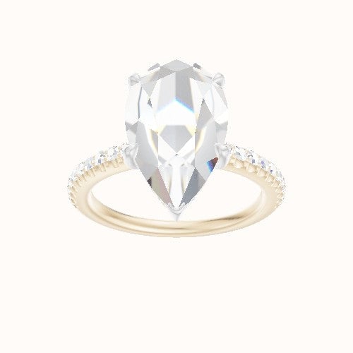 illusion Pave Engagement Ring With Low Set Pave  Hidden Halo Head
