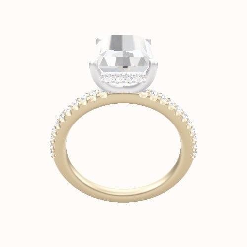 illusion Pave Engagement Ring With Low Set Pave  Hidden Halo Head