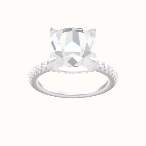 illusion Pave Engagement Ring With Pave Basket Head