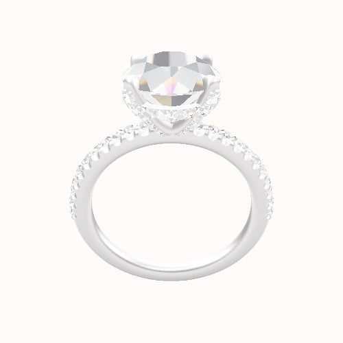 illusion Pave Engagement Ring With Pave Basket Head