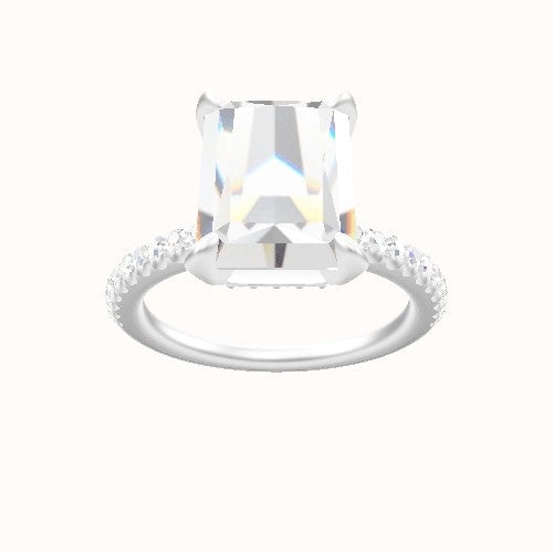 illusion Pave Engagement Ring With Pave Basket Head