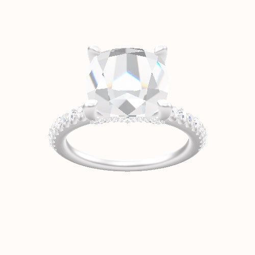 illusion Pave Engagement Ring With Pave V Prong Head