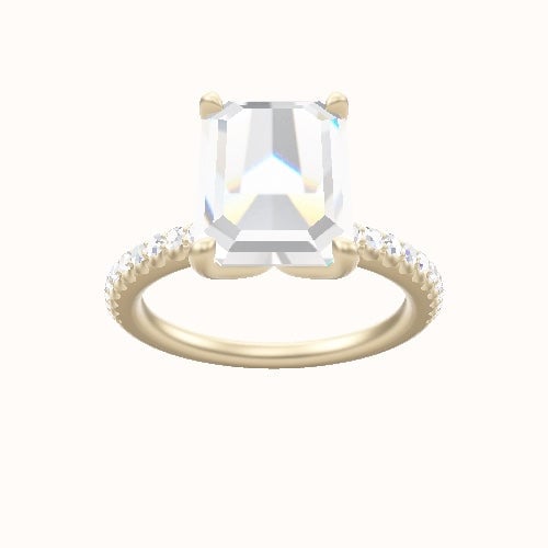 illusion Pave Engagement Ring With Petal Four Prong Head