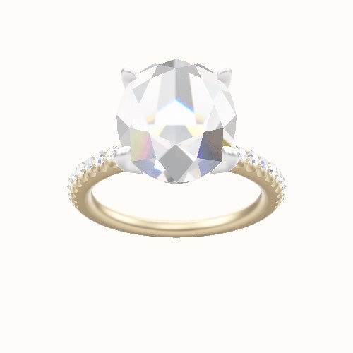 illusion Pave Engagement Ring With Petal Four Prong Head
