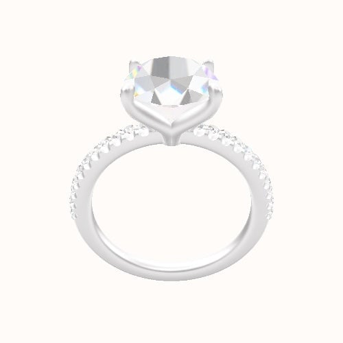 illusion Pave Engagement Ring With Petal Four Prong Head