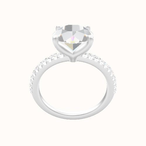 illusion Pave Engagement Ring With Petal Four Prong Head