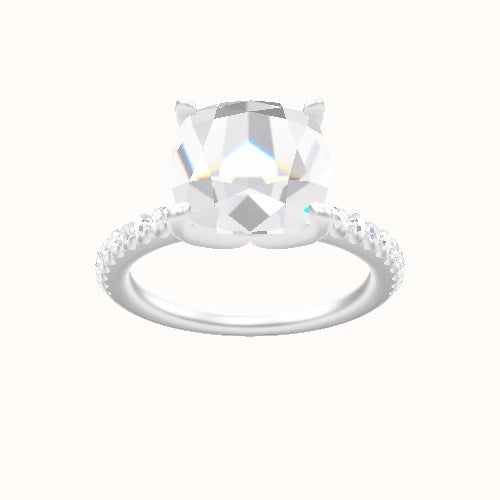 illusion Pave Engagement Ring With Petal Four Prong Head