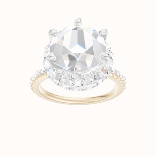 illusion Pave Engagement Ring With Six Prong Halo Head