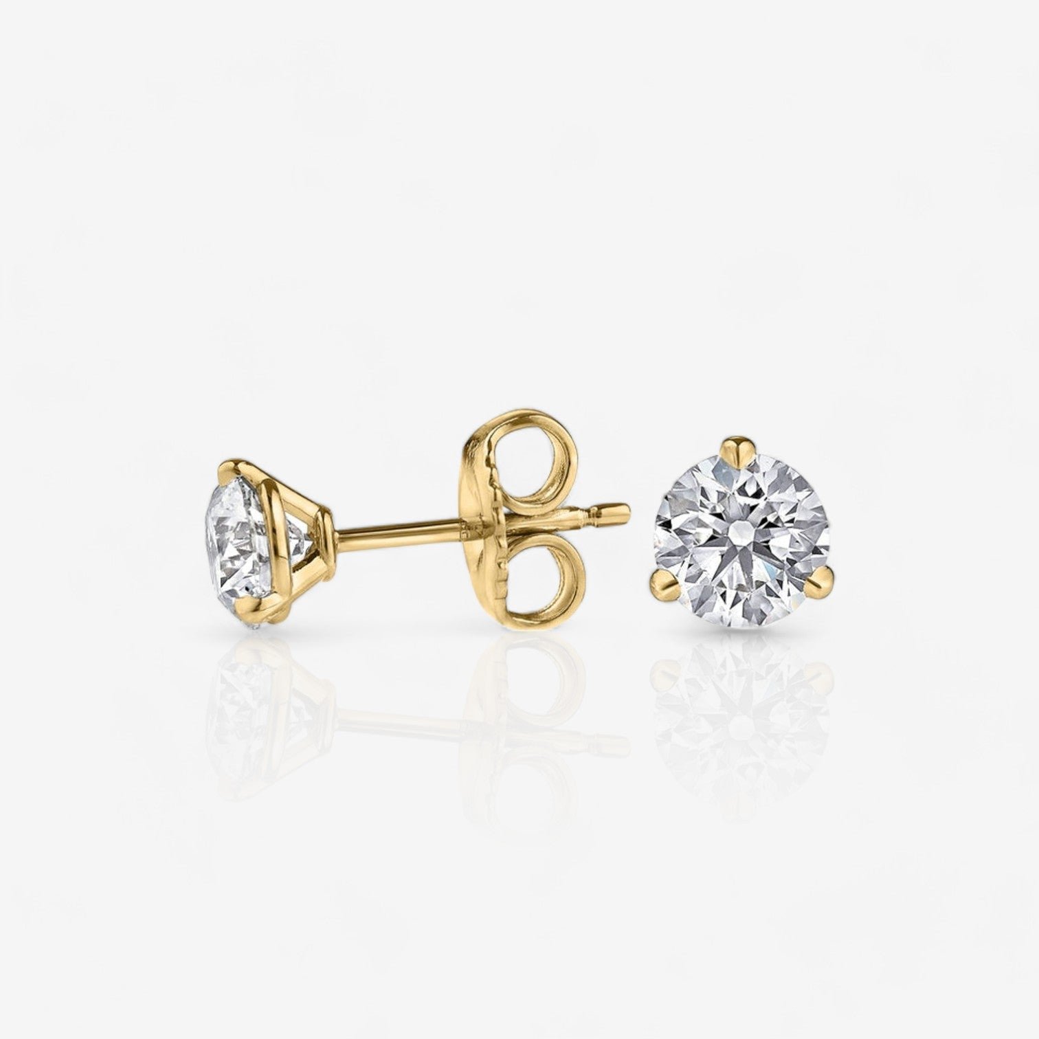 18kt yellow gold/push-back/jumbo-back/screw-back/side