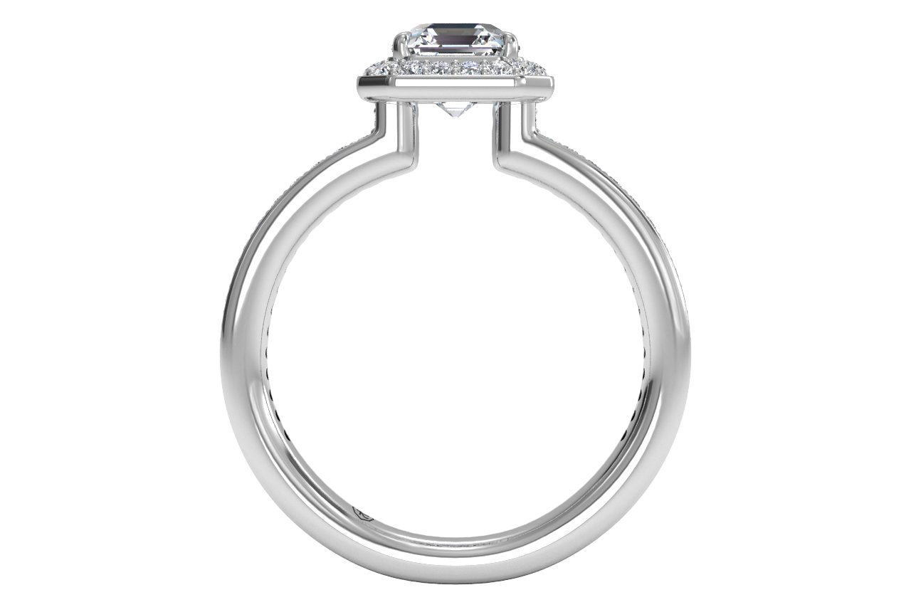 14kt white gold/asscher/front