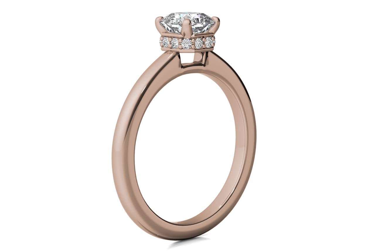 18kt rose gold/asscher/side