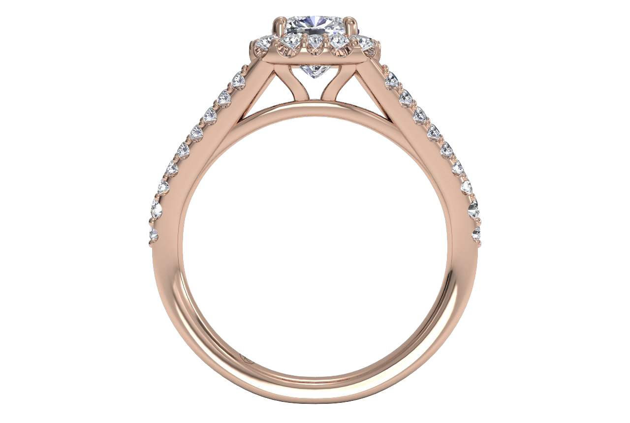 18kt rose gold/cushion/front