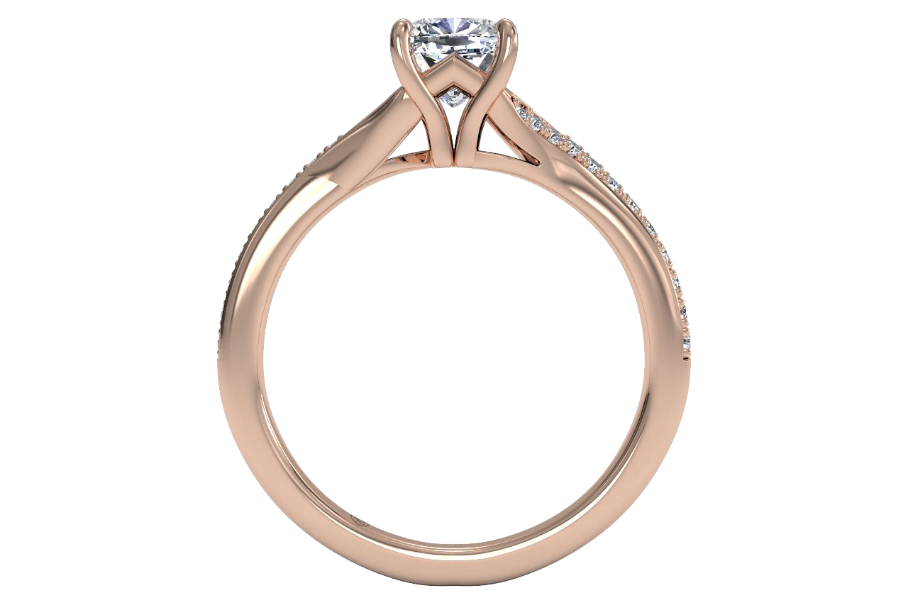 18kt Rose Gold / Cushion / Front