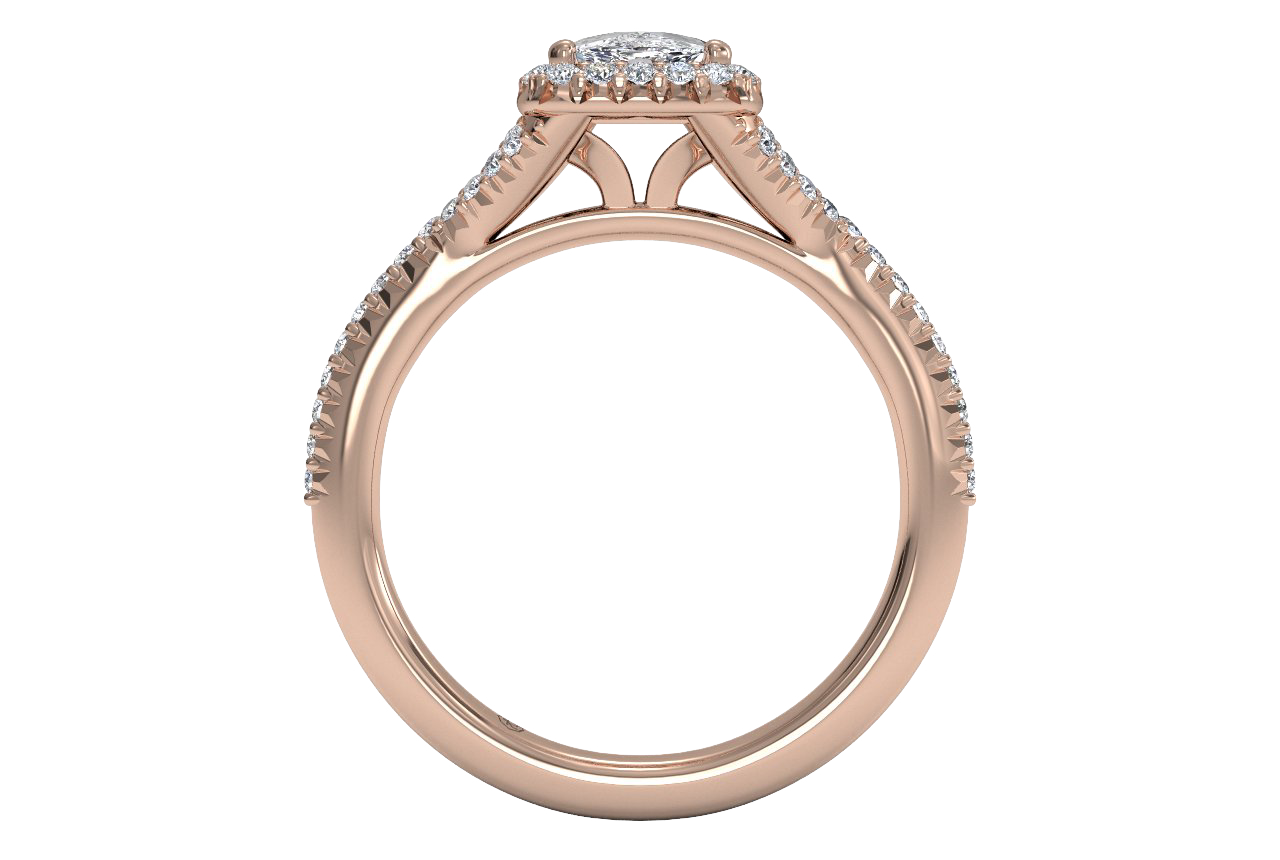 18kt rose gold/cushion/front