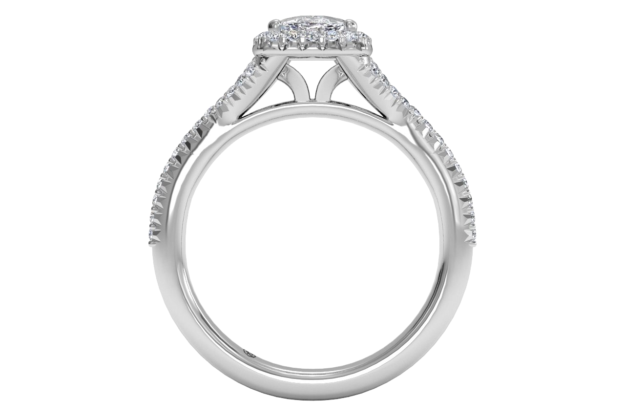 14kt white gold/18kt white gold/platinum/cushion/front