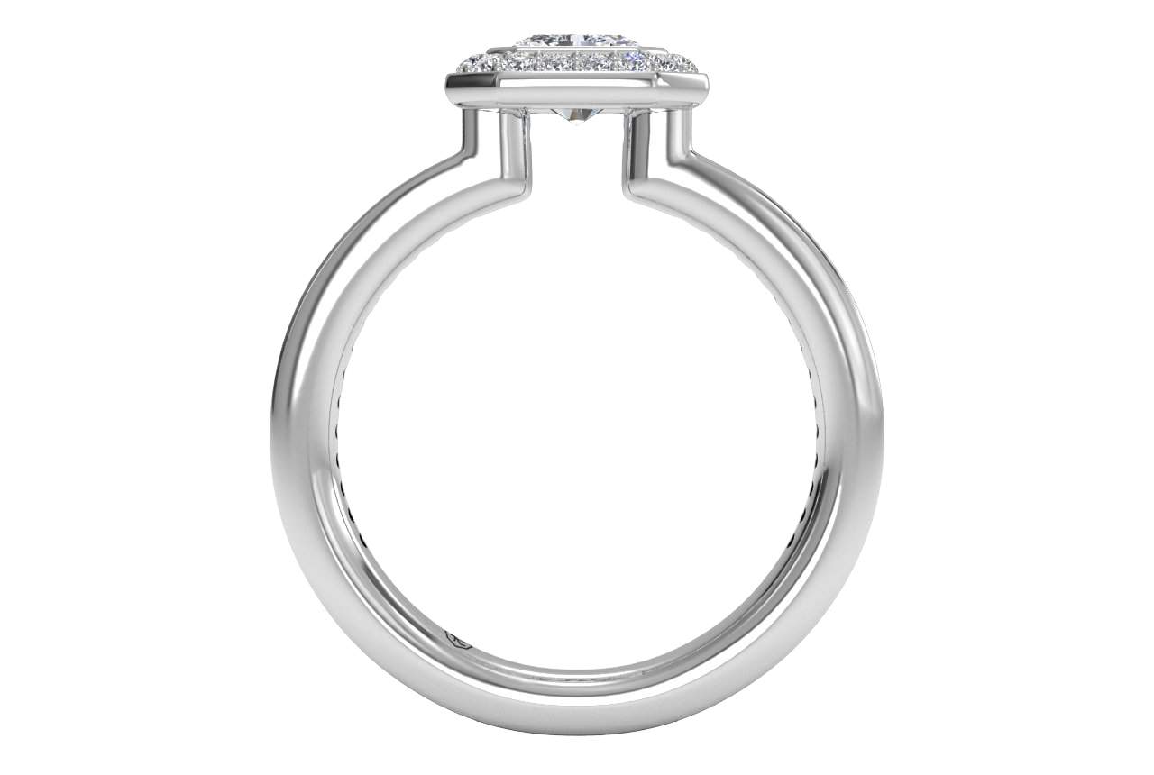 18kt WHite Gold / Emerald / Front