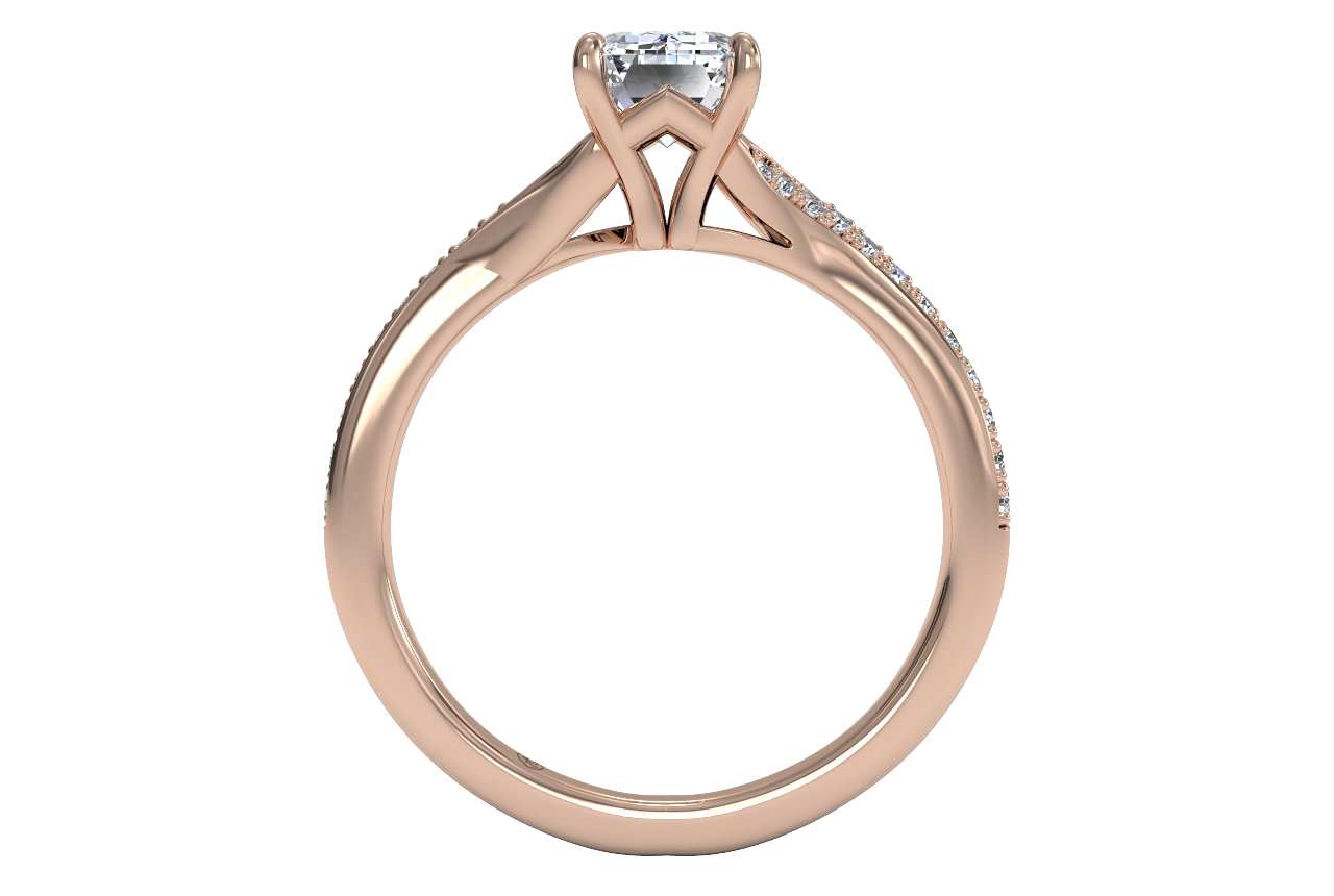 18kt Rose Gold / Emerald / Front