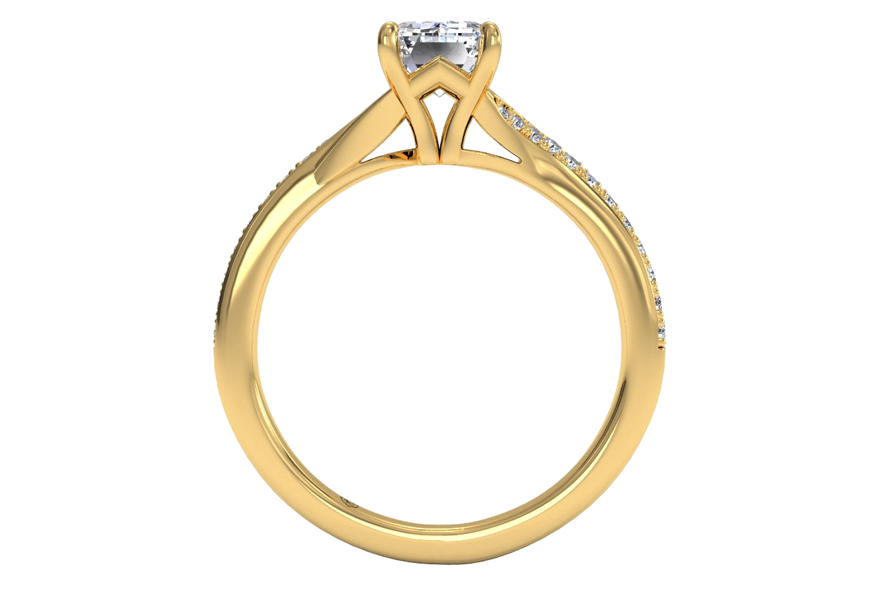 18kt Yellow Gold / Emerald / Front