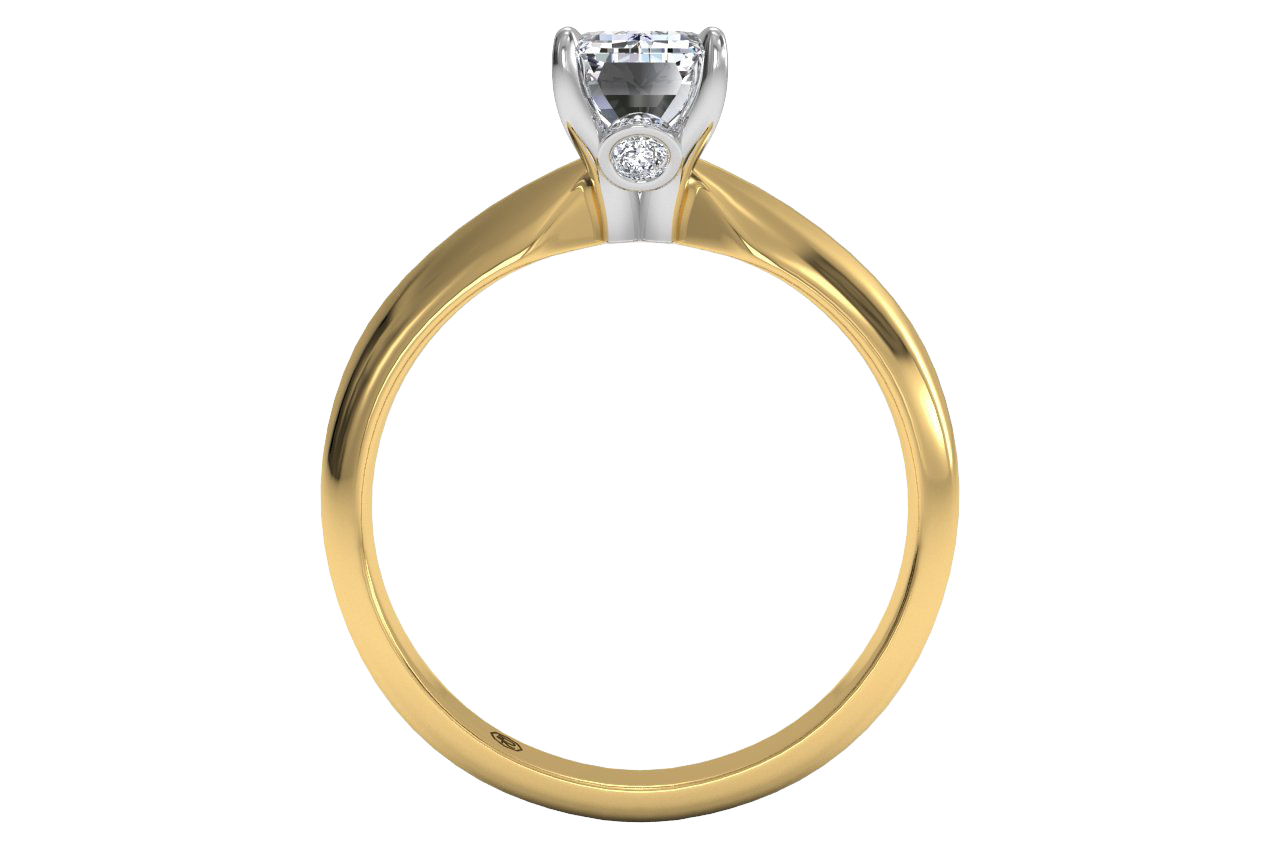 18kt yellow gold/emerald/front