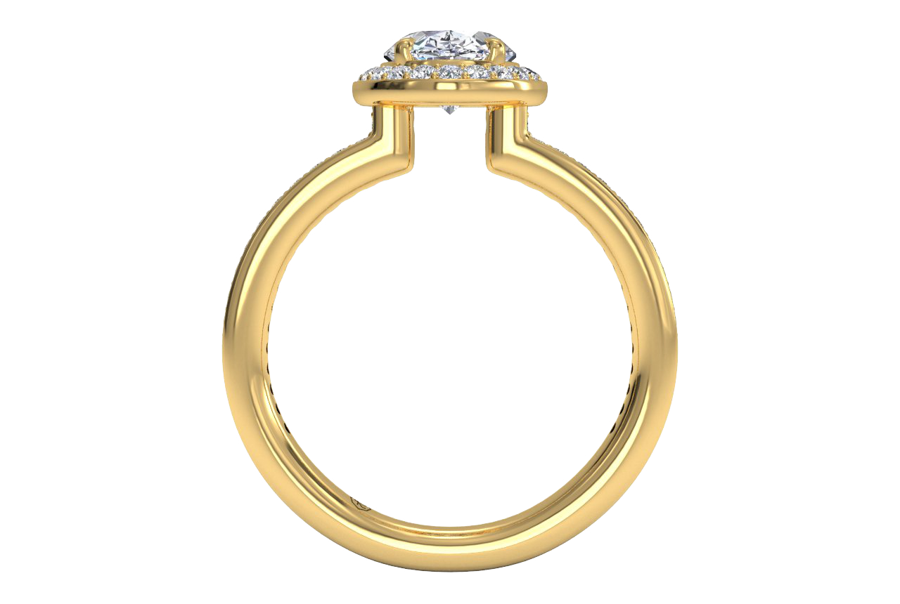 18kt yellow gold/oval/front