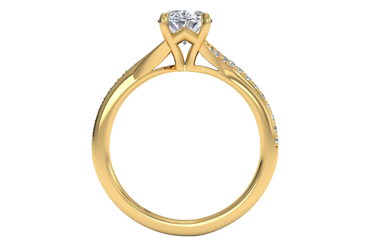 18kt Yellow Gold / Oval / Front