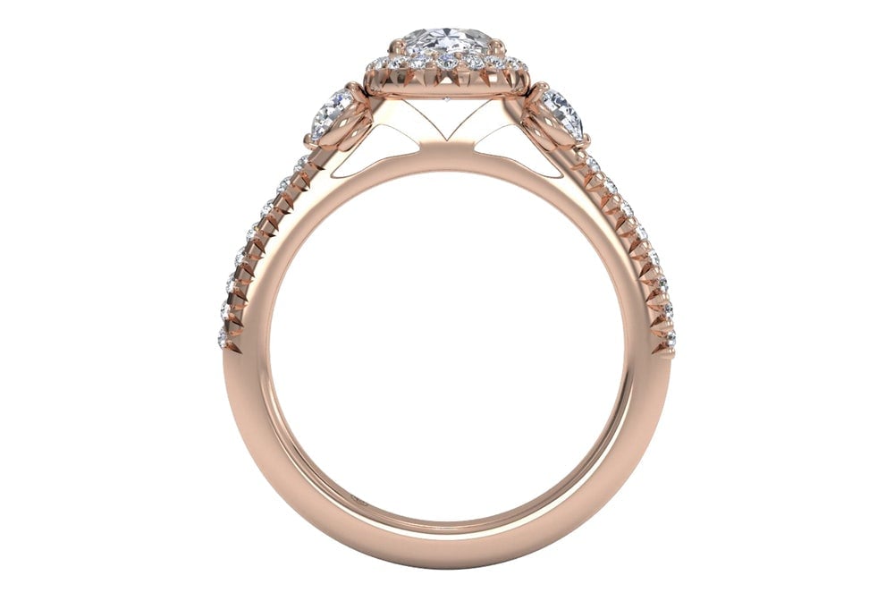 18kt rose gold/oval/front