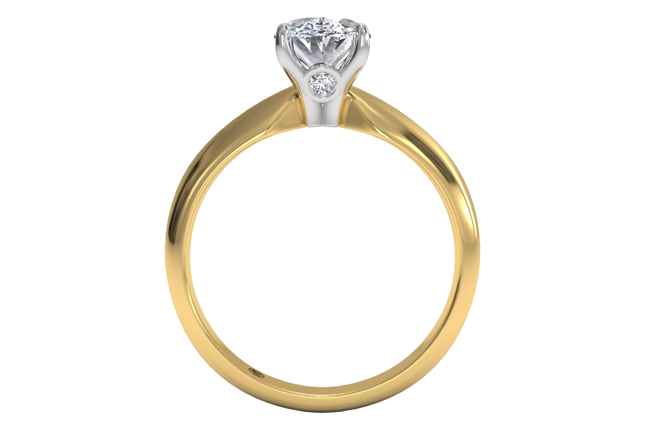 18kt yellow gold/oval/front