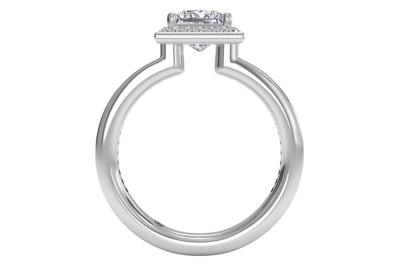 14kt white gold/princess/front