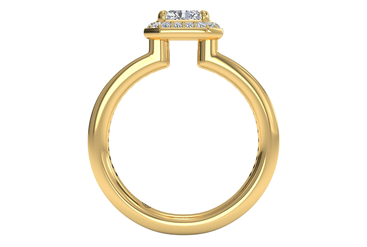 18kt yellow gold/radiant/front