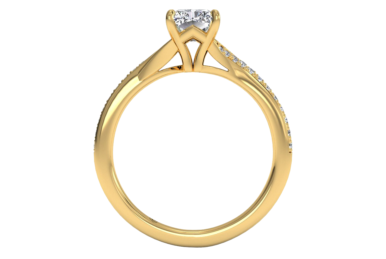 18kt Yellow Gold / Radiant / Front