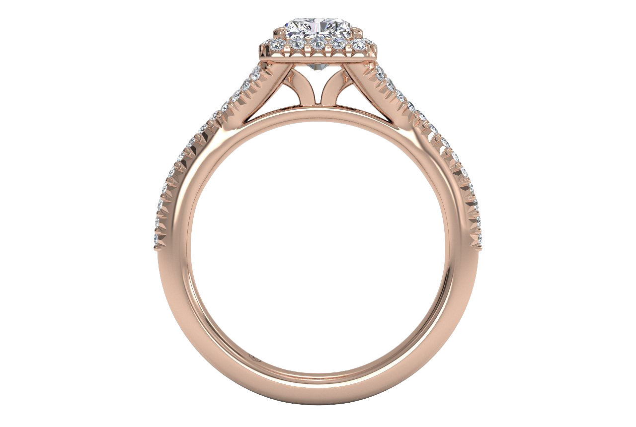 18kt rose gold/radiant/front