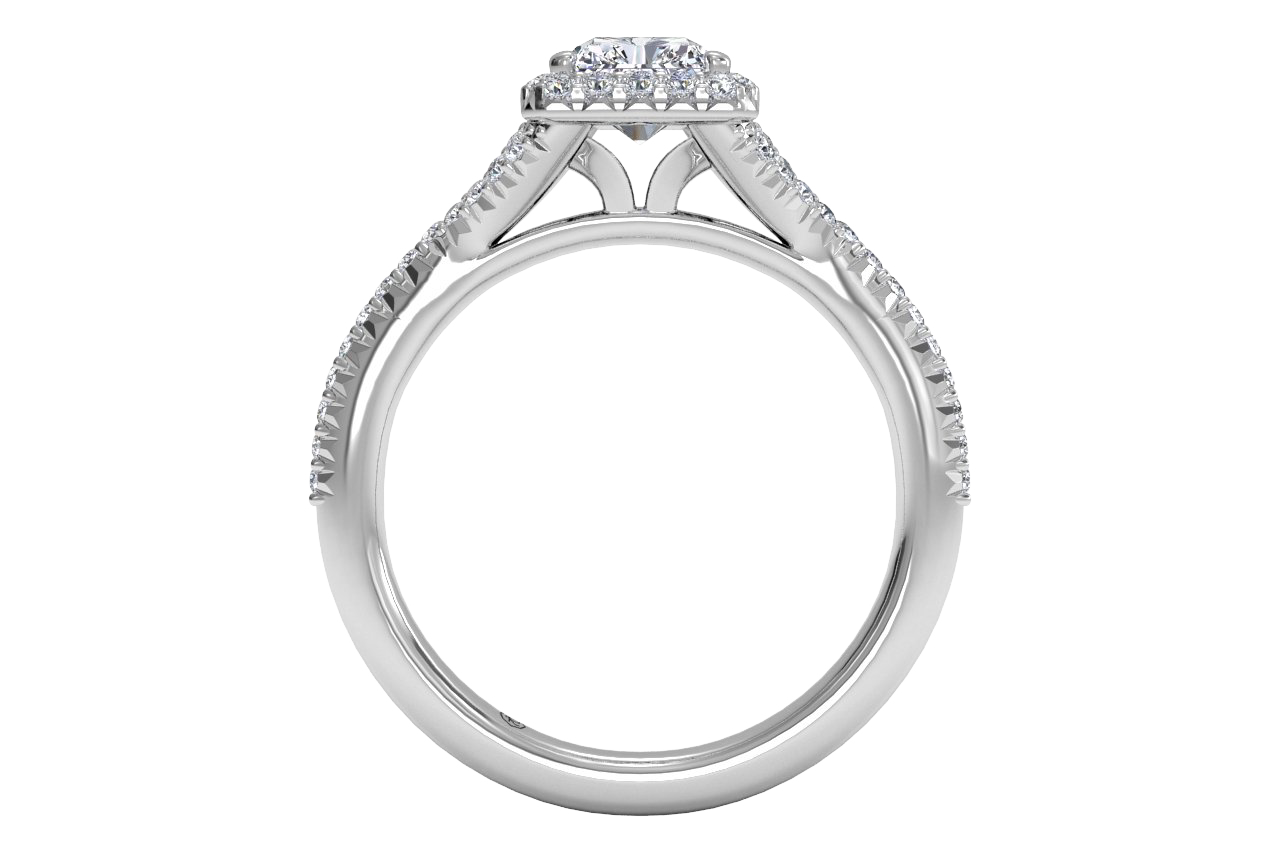 14kt white gold/18kt white gold/platinum/radiant/front