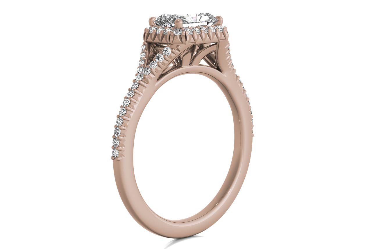 18kt rose gold/radiant/side