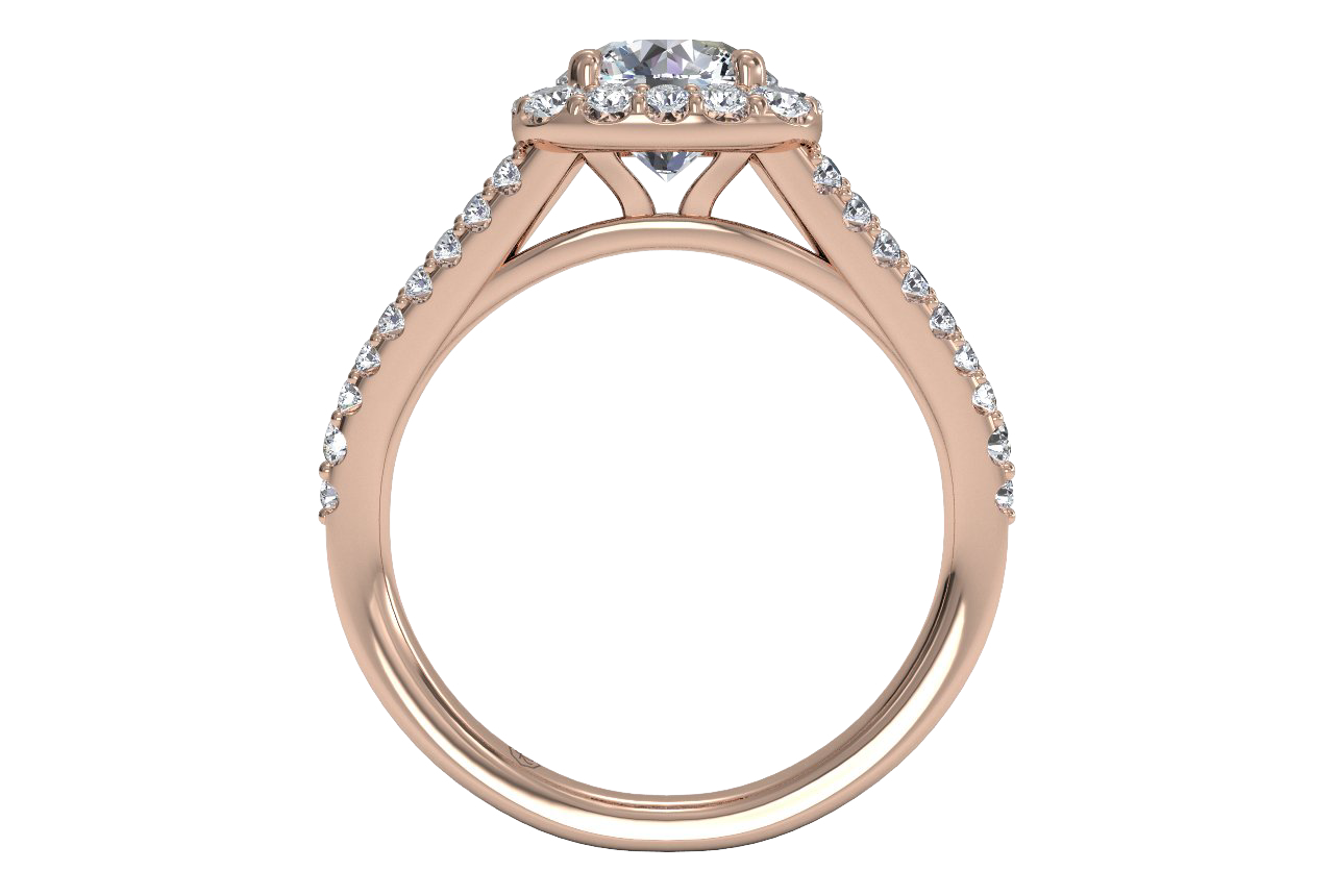 18kt rose gold/round/front