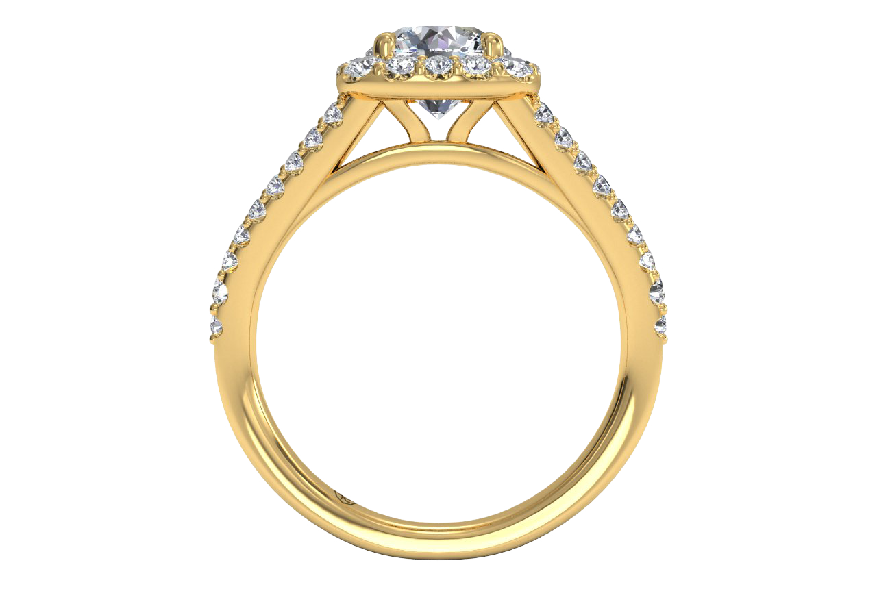 18kt yellow gold/round/front