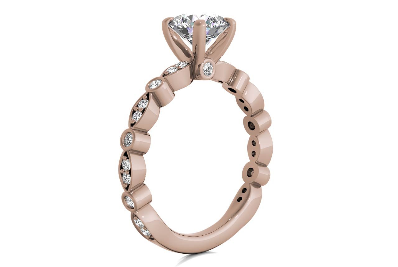 18kt Rose Gold / Round / Front