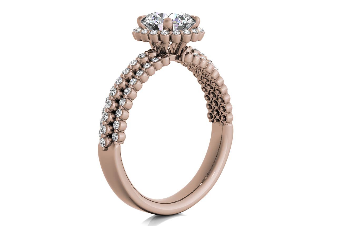 18kt Rose Gold / Round / Front