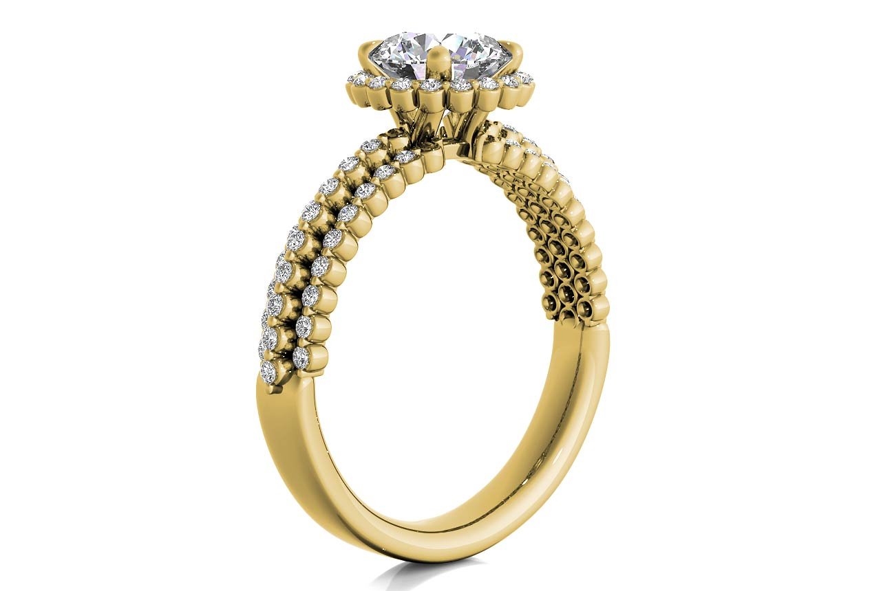 18kt Yellow Gold / Round / Front